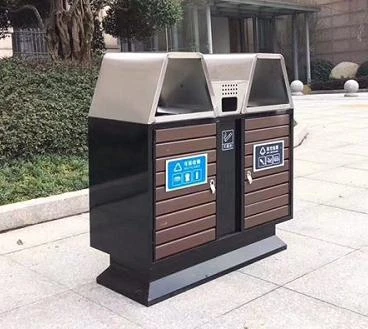 两分类不锈钢果皮箱